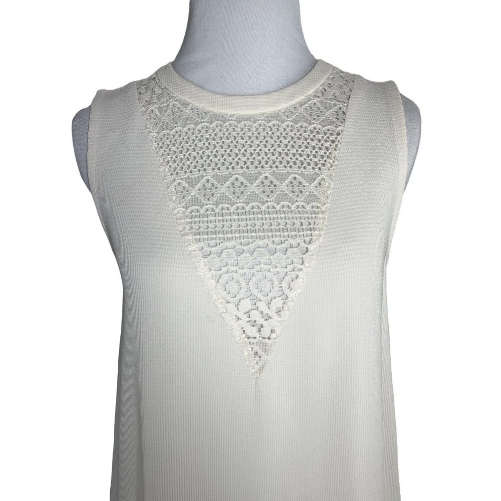 Rebecca Minkoff Dress Womens X Small Ivory Lace V Front Back Sleeveless Classic